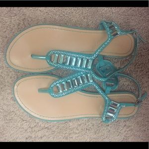Madden girl teal sandals.
